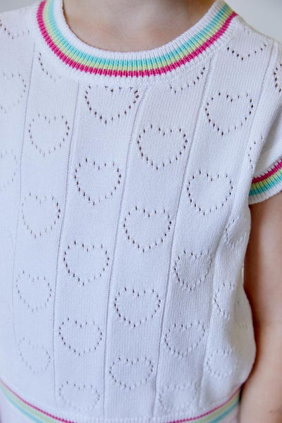girls heart pointelle knit tank