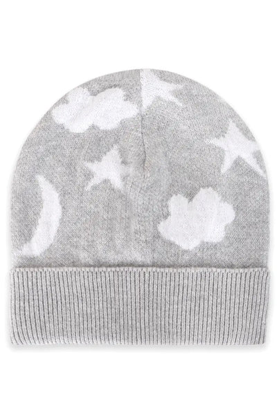 organic moon + star baby beanie