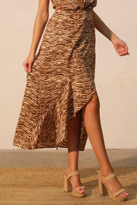 tiger cascade maxi skirt