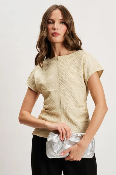 Metalllic Ruched Clutch