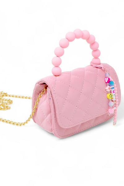 girls pearl handle message bag