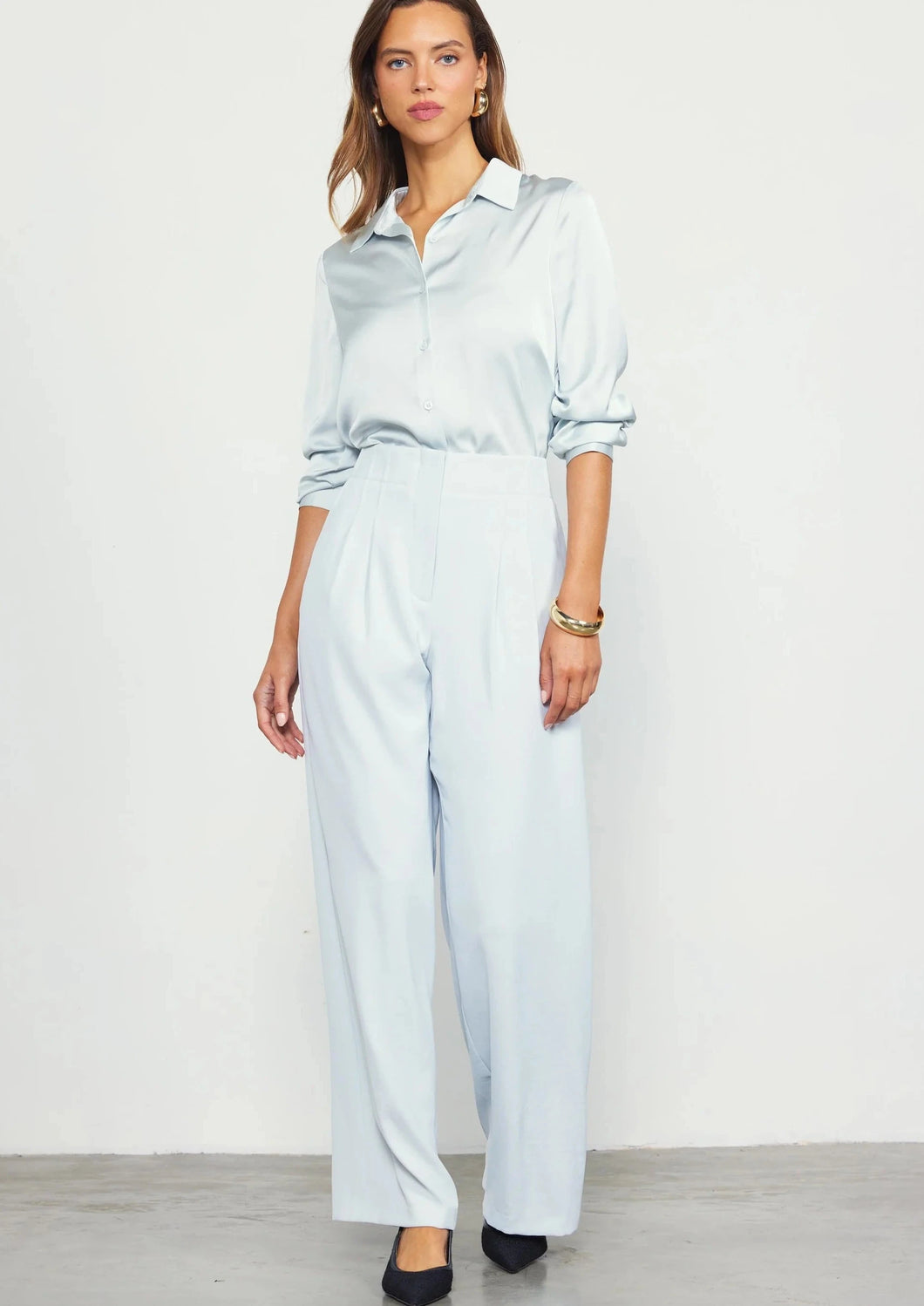 wide leg pleat pant