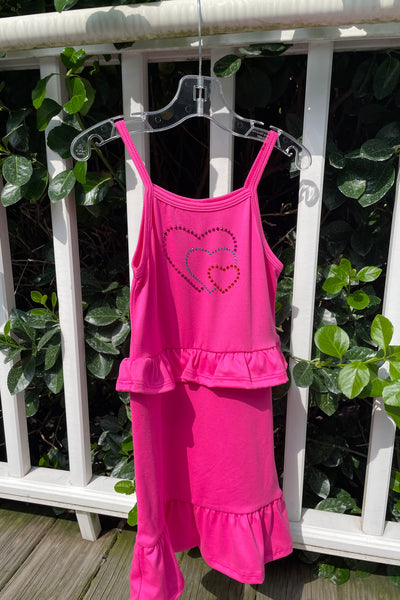 girls ruffle heart cami dress