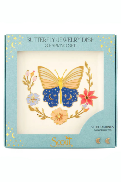 jewelry dish + earring -butterfly