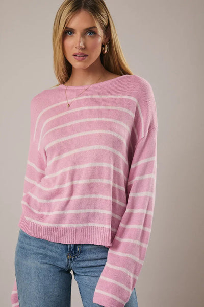 stripe long sleeve sweater