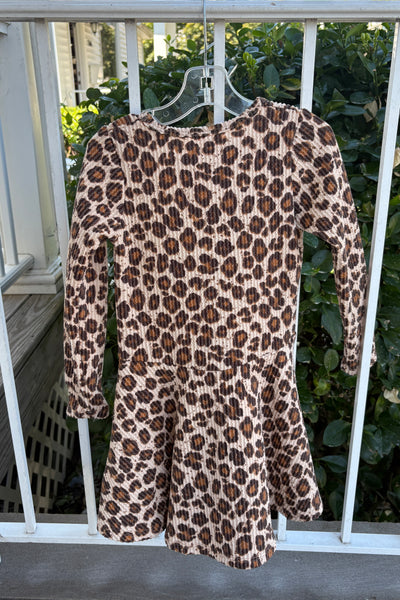 girls waffle cheetah dress