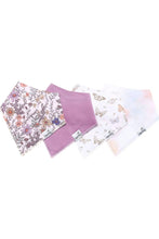 Load image into Gallery viewer, 4 pack baby bandana bibs flora
