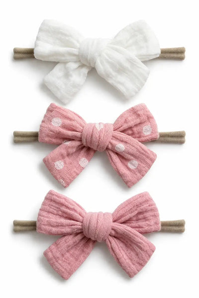 baby 3 pk bow set dot
