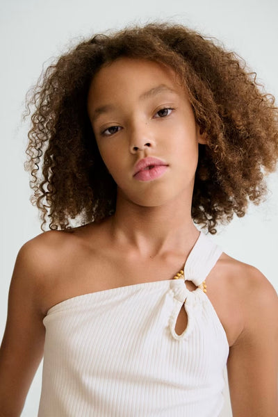 Tween rib one shoulder top