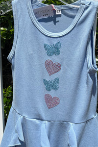 girls butterfly hearts tank dress
