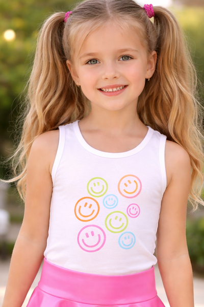 girls rib tank smiles