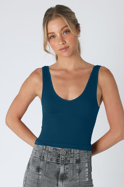 reversible rib crop top