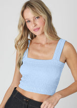 Load image into Gallery viewer, shirred square neck crop top
