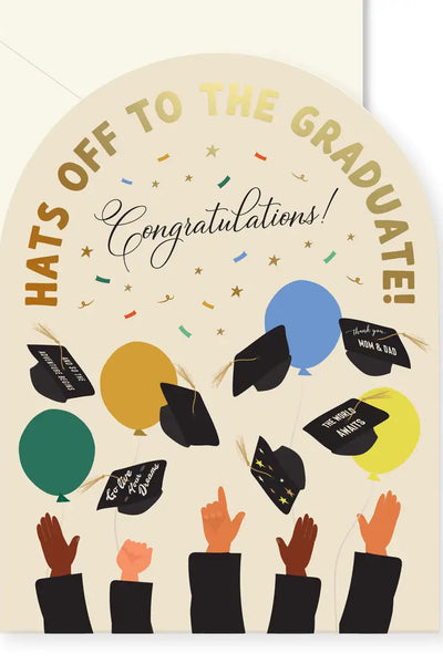 card hats off graduation
