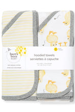 Load image into Gallery viewer, baby organic cotton 2 hooded towels ducks
