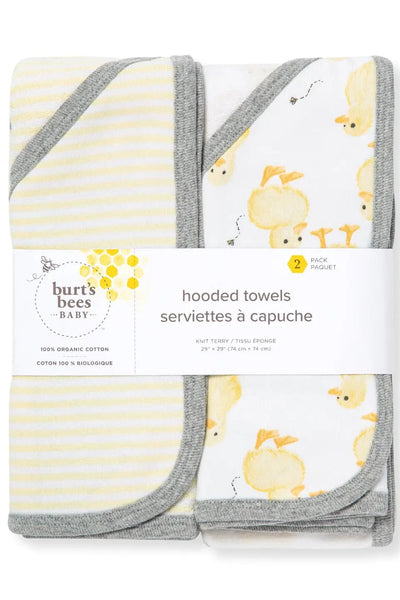 baby organic cotton 2 hooded towels ducks