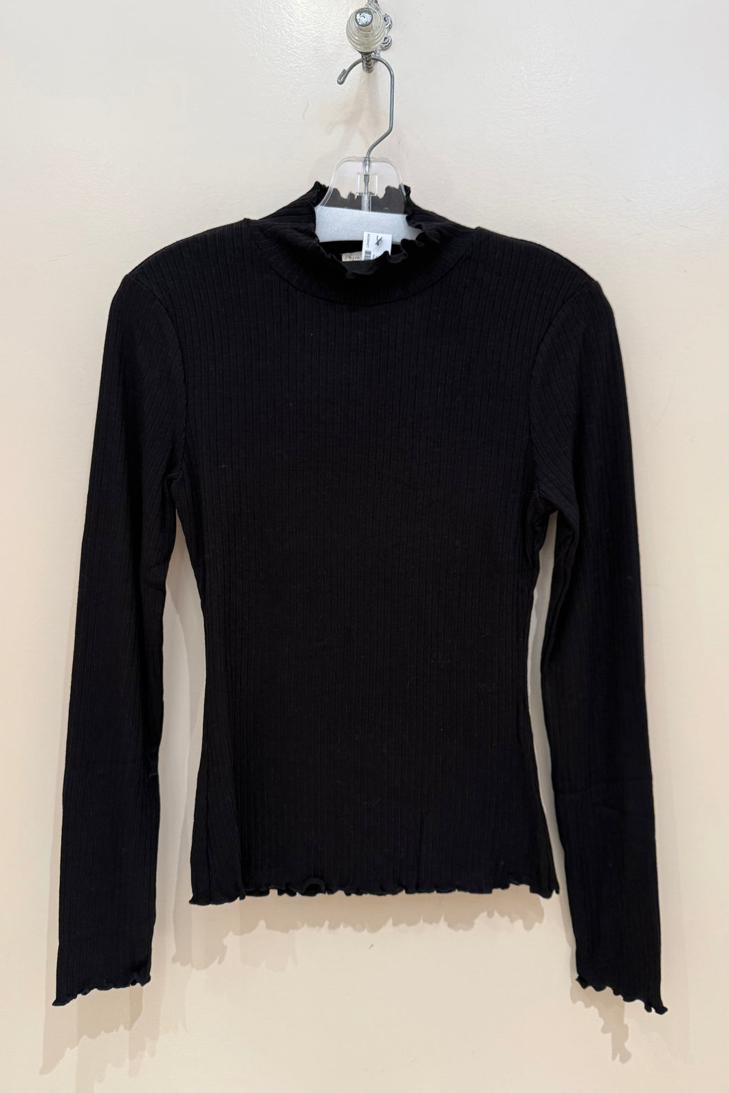 lettuce edge rib mock neck top