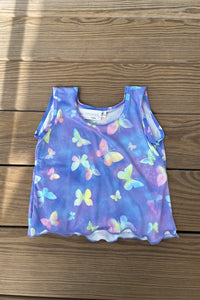 girls glitter butterfly tank top