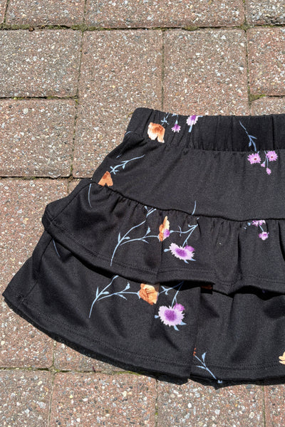 girls floral tiered skirt