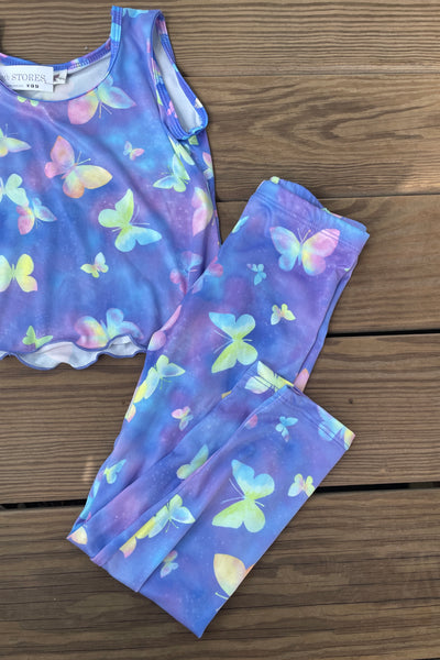 girls glitter butterfly legging