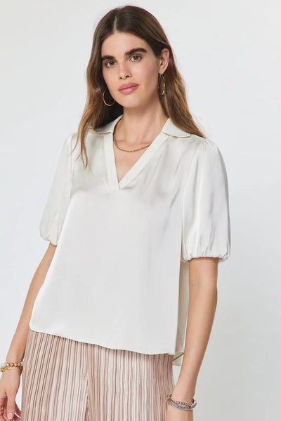 collared short sleeve blouse