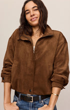 Load image into Gallery viewer, Faux Suede Bubble Hem Jacket
