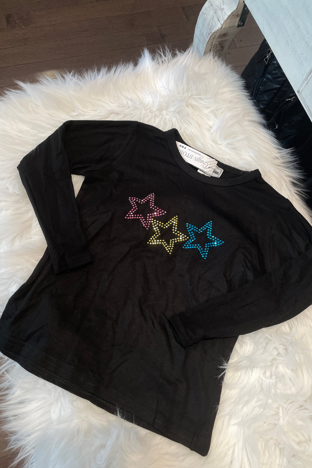 girls stars long sleeve tee