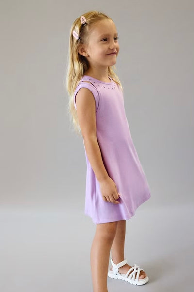 Girls cutout strap tee dress