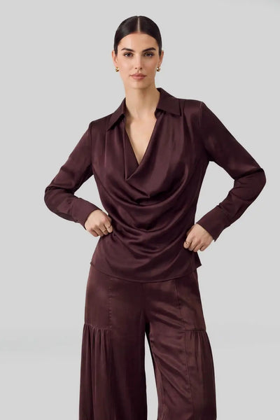 Collared Drape Blouse
