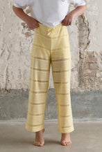 Load image into Gallery viewer, Tween crochet stripe pant yellow
