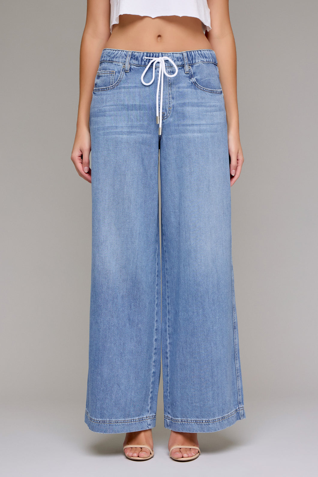 elastic waist denim pant