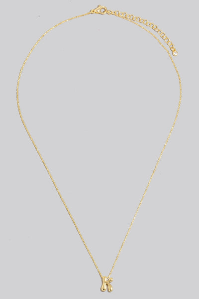 bubble initial necklace - k
