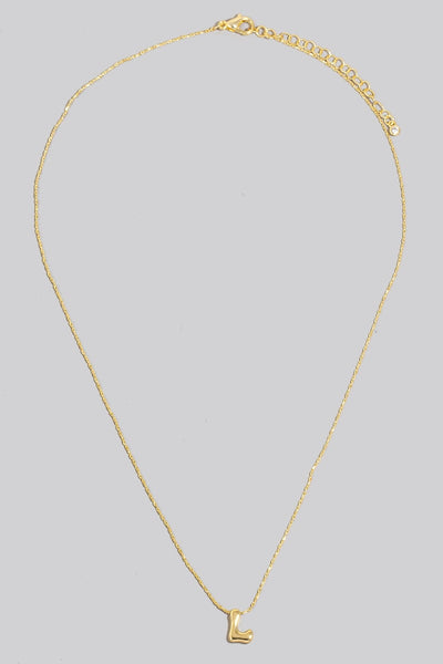 bubble initial necklace - L
