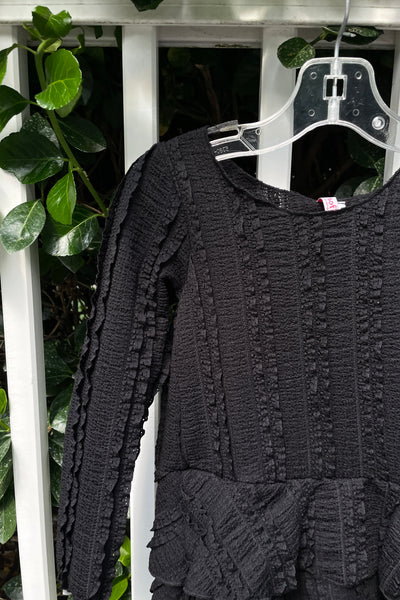 girls long sleeve ribbon lace dress