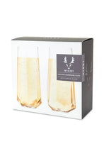 Load image into Gallery viewer, 2 faceted champagne glasses
