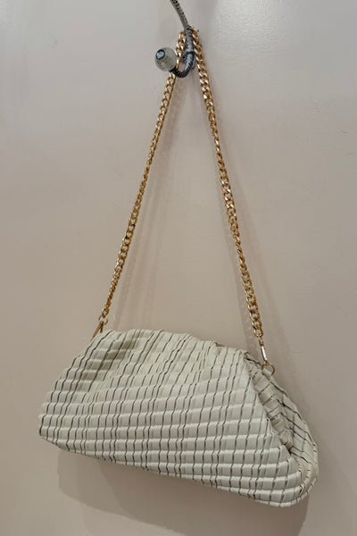 woven textured clutch