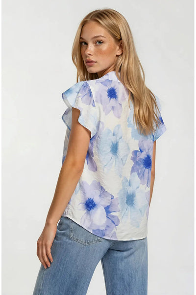 floral short sleeve blouse