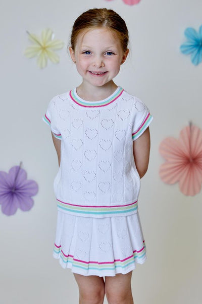 girls heart pointelle knit tank