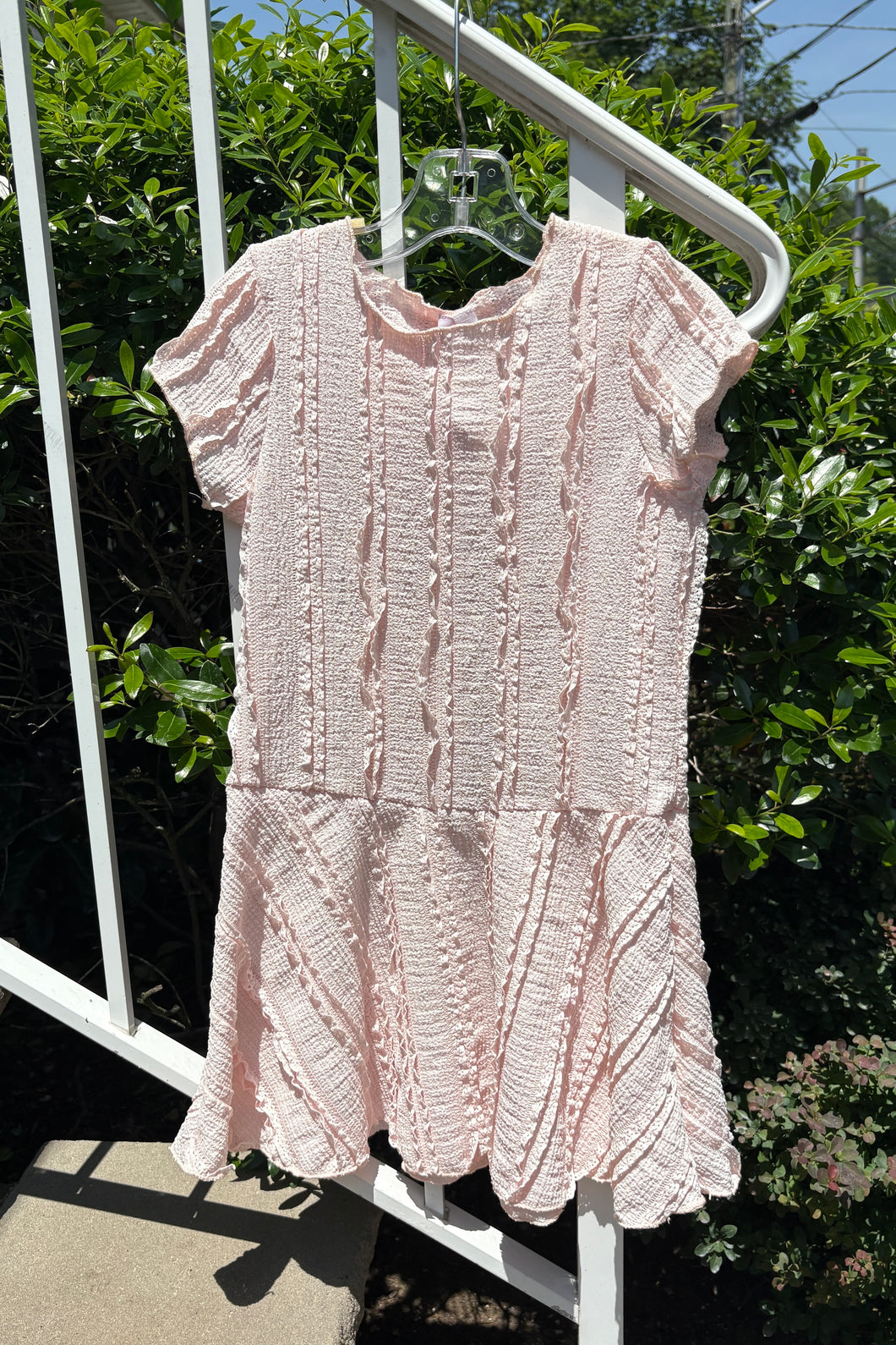 girls short sleeve ribbon dress