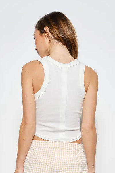 embroidered shell tank