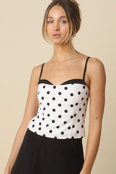 polka dot layered cami top
