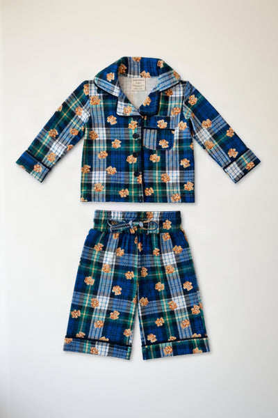 Kids Lounge Set Teddy Plaid