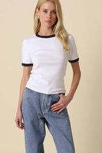 Load image into Gallery viewer, contrast trim crewneck tee
