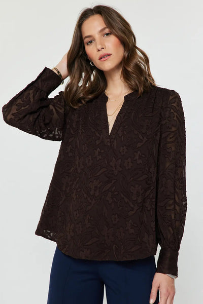 floral jacquard blouse