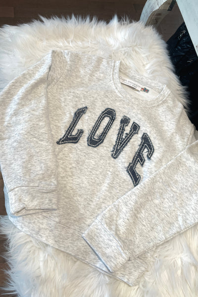 girls love patch sweatshirt