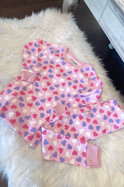 girls hearts pj set