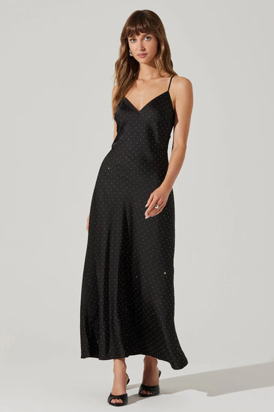 studded midi slip dress