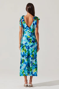 watercolor tie shoulder dress