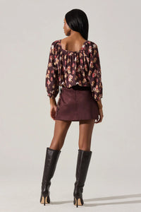 faux suede mini skirt