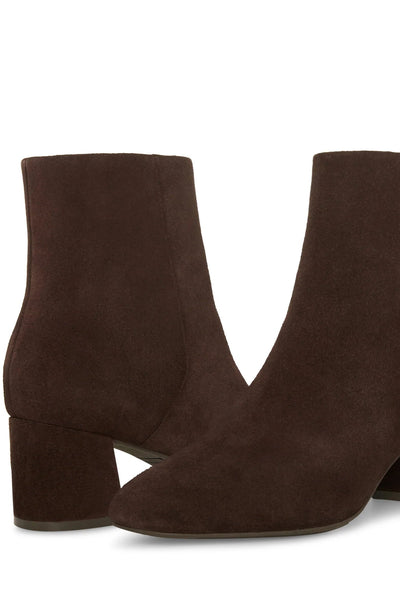 waterproof suede heel bootie